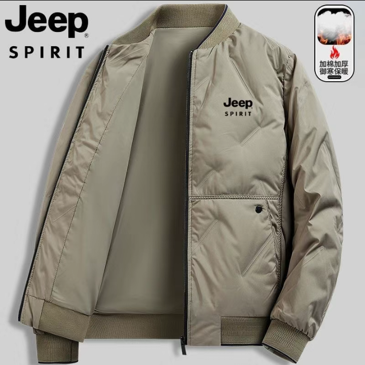Jeep Spirit Men's Winter Quilted Baseball Jacket